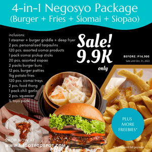 4-in-1 Negosyo Package 9.9K (Burger + Fries + Siomai + Siopao)