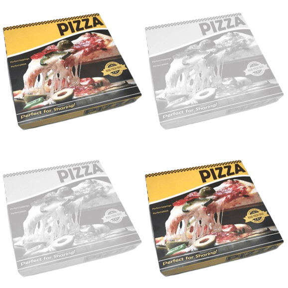 10" Claycoated Pizza Box F&H YELLOW